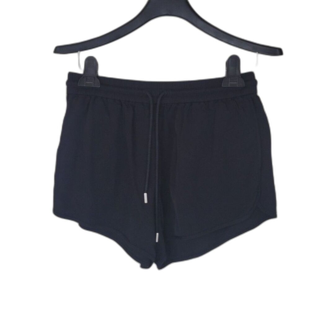 ATM Anthony Thomas Melillo Black Viscose Twill Pull On Shorts
